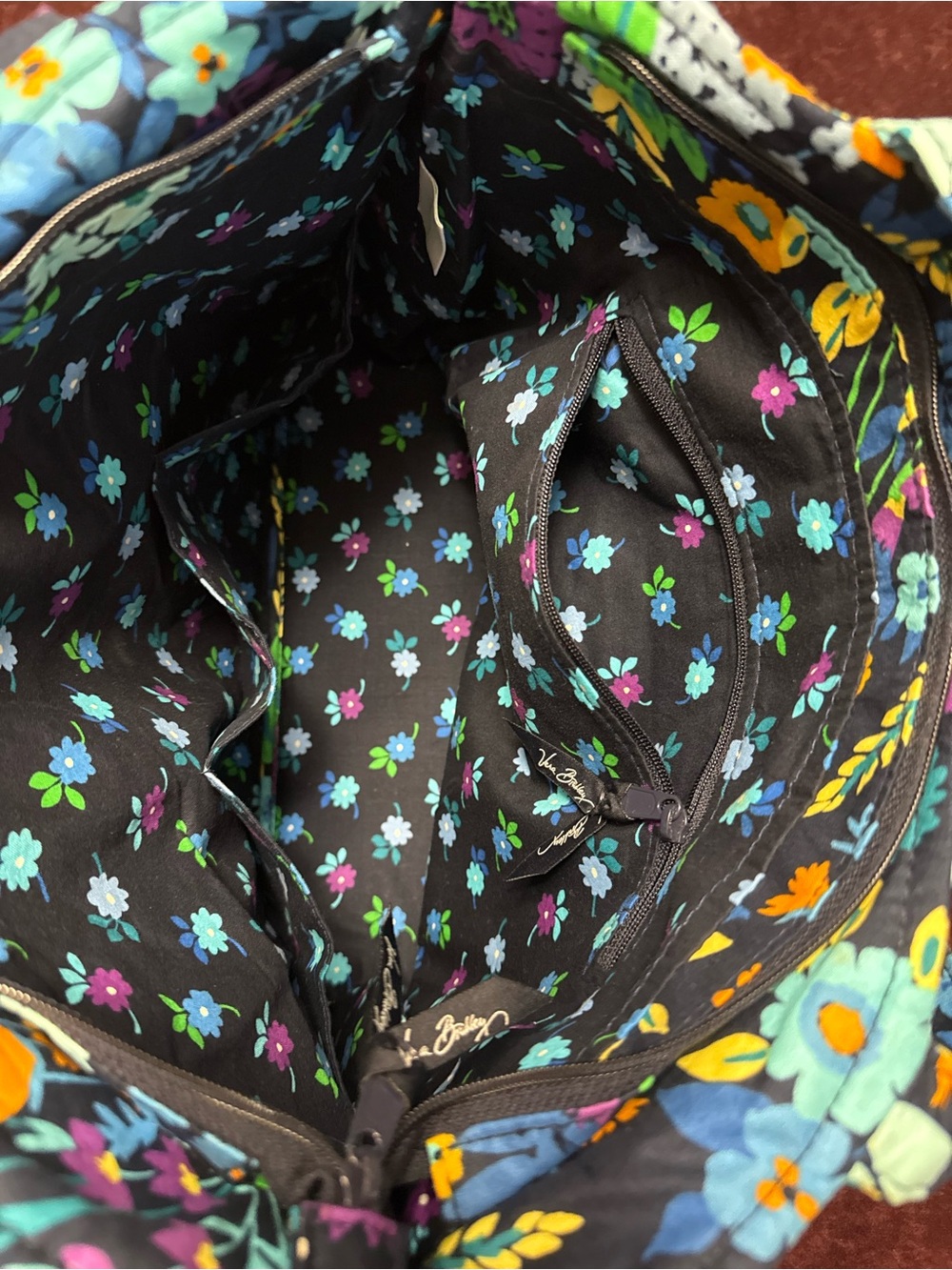 NWT Vera Bradley Pleated Tote in Midnight Blues - Picture 6 of 9